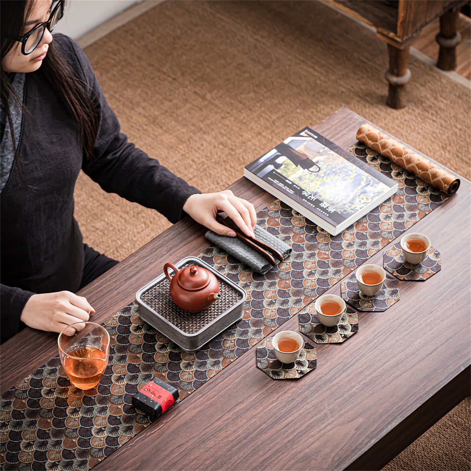 Japanese-style Nishijin-woven Tea Ceremony Set