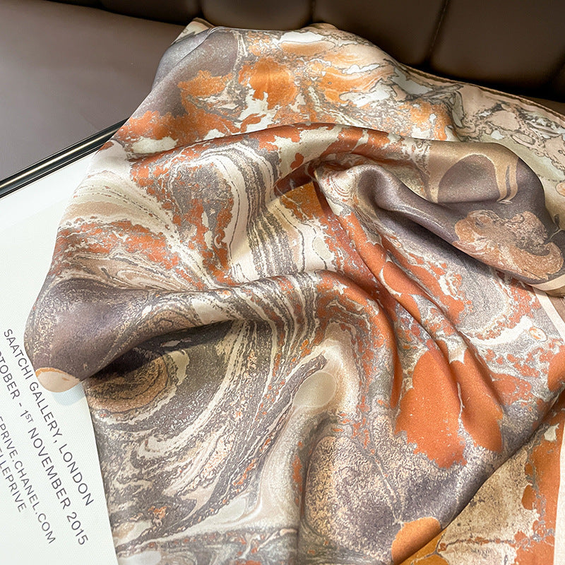 Vintage Sand Color 100% mulberry Silk Scarf/Silk head scarf/Silk hair scarf/Silk neck scarf/Mother&