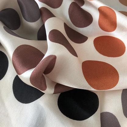 Caramel Polka Dots 100% mulberry Silk Scarf/Silk head scarf/Silk hair scarf/Silk neck scarf/Mother&