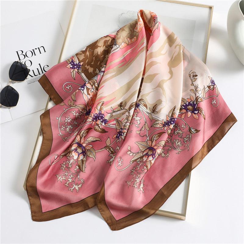 Traditional Chinese Chic Large Satin Scarf | 90x90cm Bandana | Twill Satin Shawl | Perfect Gift for Her, Mother&