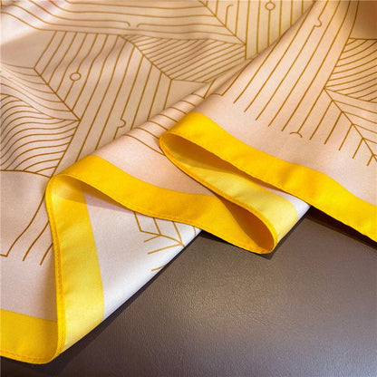 Geometric Stripes Chic Large Satin Scarf | 90x90cm Bandana | Twill Satin Shawl | Perfect Gift for Her, Mother&