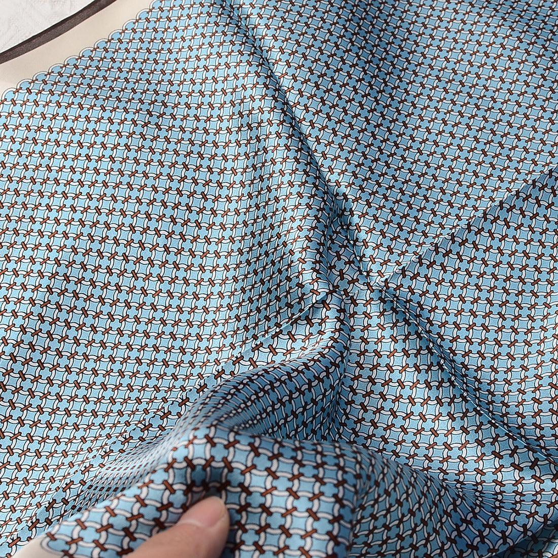 Blue Polka Dot 100% mulberry Silk Scarf/Silk head scarf/Silk hair scarf/Silk neck scarf/Mother&