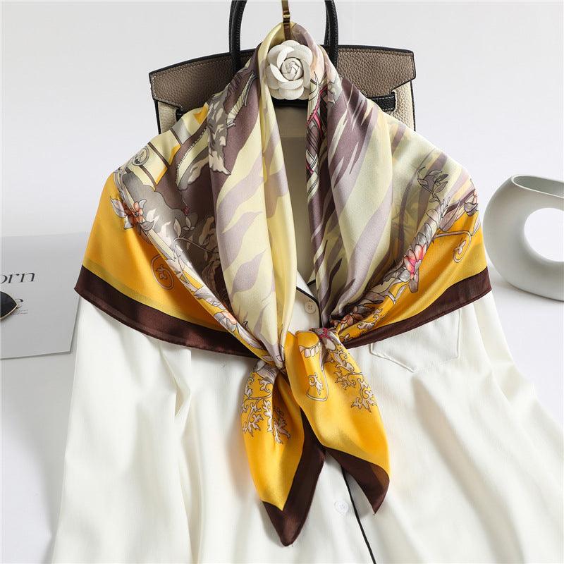 Traditional Chinese Chic Large Satin Scarf | 90x90cm Bandana | Twill Satin Shawl | Perfect Gift for Her, Mother&