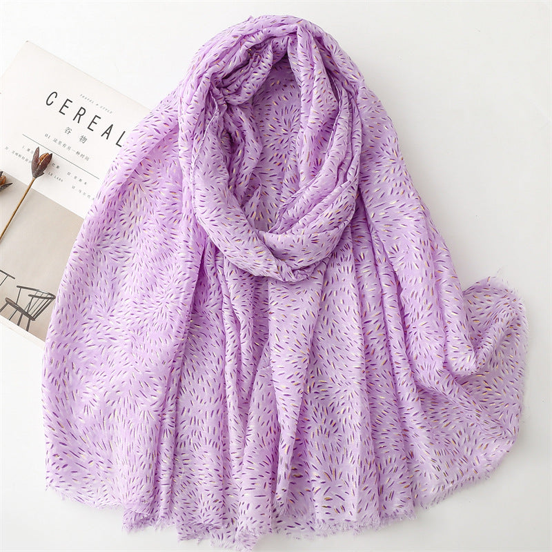 Autumn and winter cotton and linen feel scarf bronzing rice-scented wheat ears burr  scarf warm shawl women