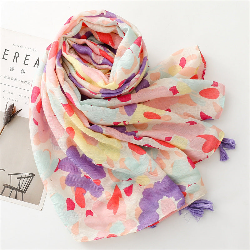 Cross-border  soft cotton and linen feel  scarf women&