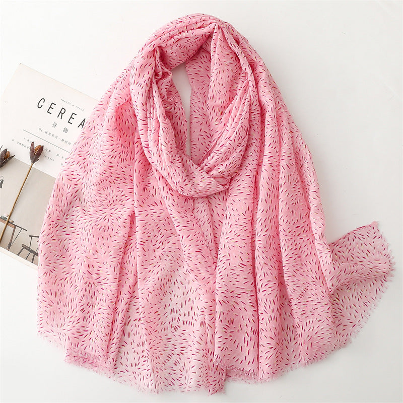 Autumn and winter cotton and linen feel scarf bronzing rice-scented wheat ears burr  scarf warm shawl women