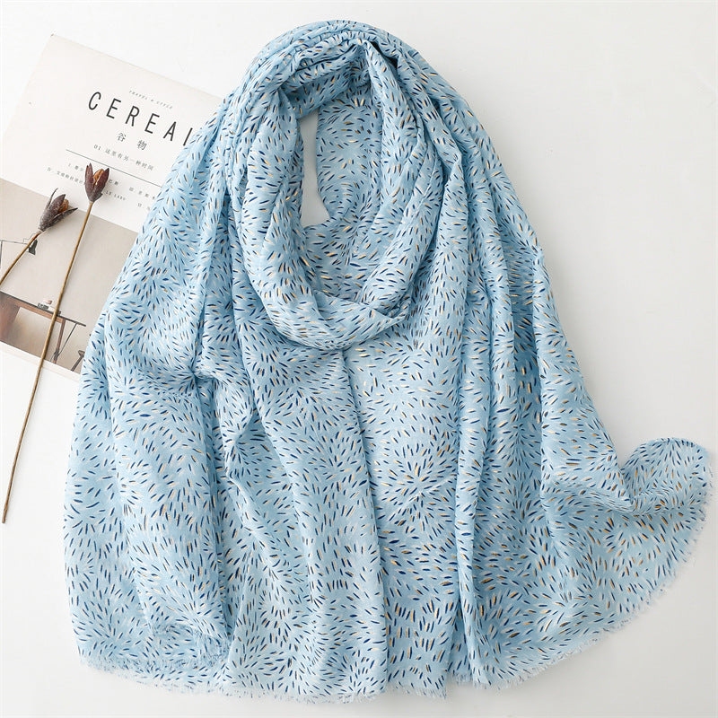 Autumn and winter cotton and linen feel scarf bronzing rice-scented wheat ears burr  scarf warm shawl women