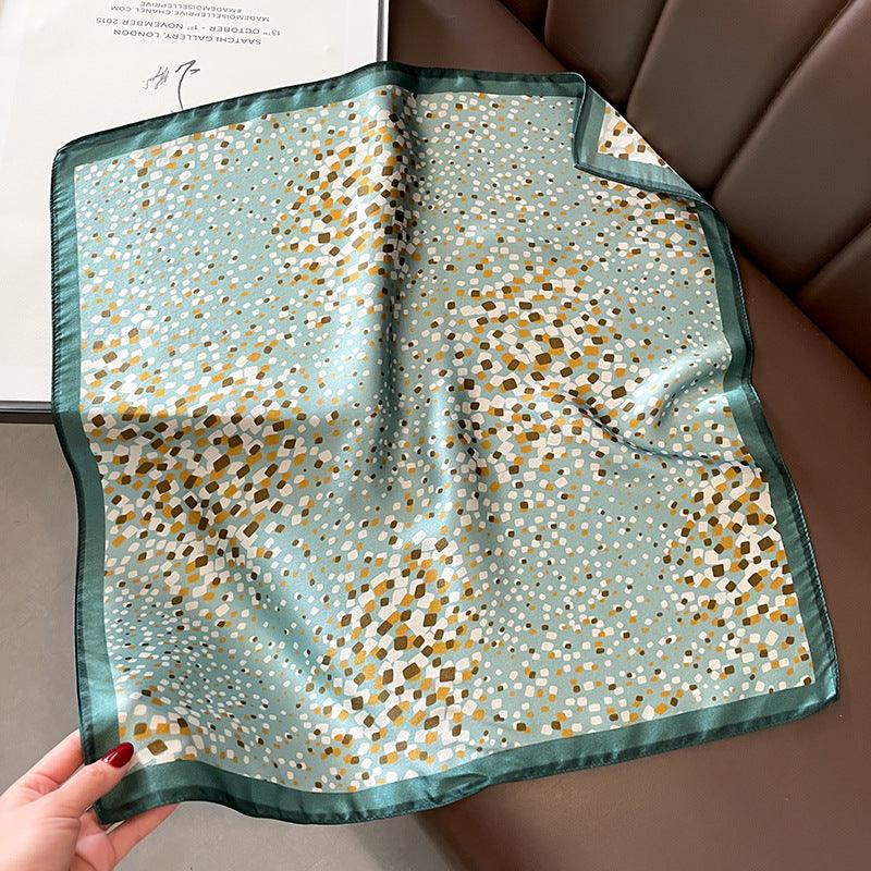 Pale Blue Irregular polka dot 100% mulberry silk scarf / Spring and Autumn fashion square silk scarf / Ladies silk scarf