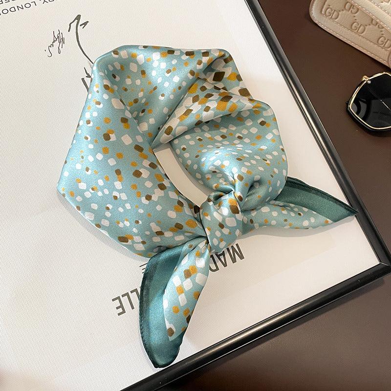 Pale Blue Irregular polka dot 100% mulberry silk scarf / Spring and Autumn fashion square silk scarf / Ladies silk scarf