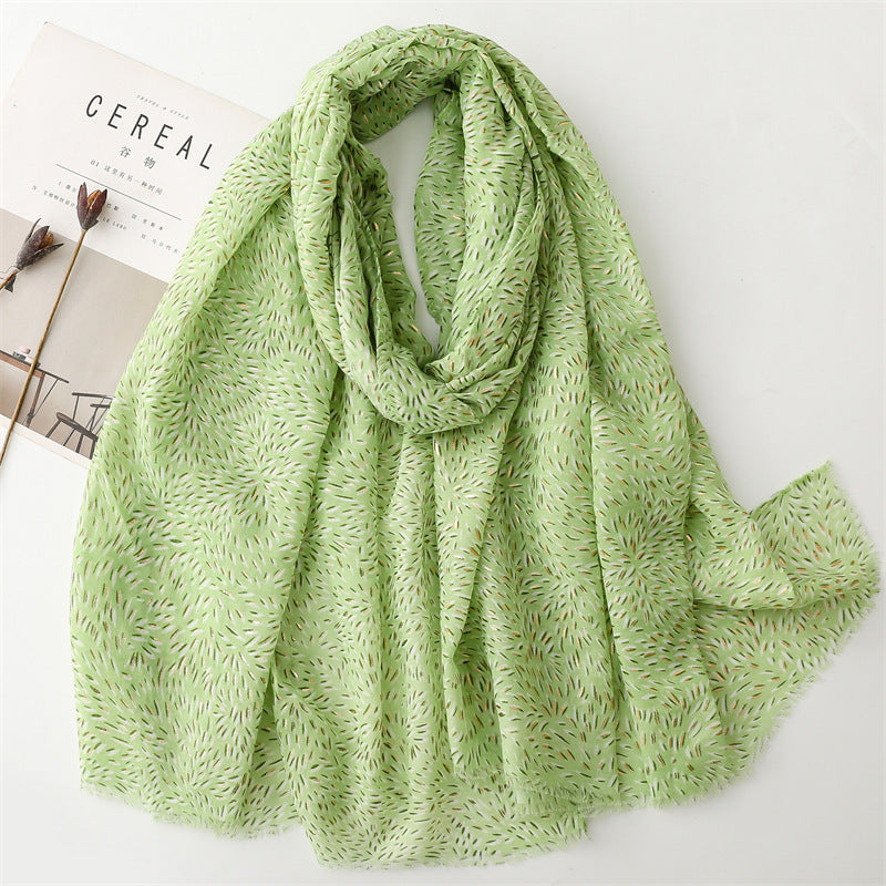 Autumn and winter cotton and linen feel scarf bronzing rice-scented wheat ears burr  scarf warm shawl women