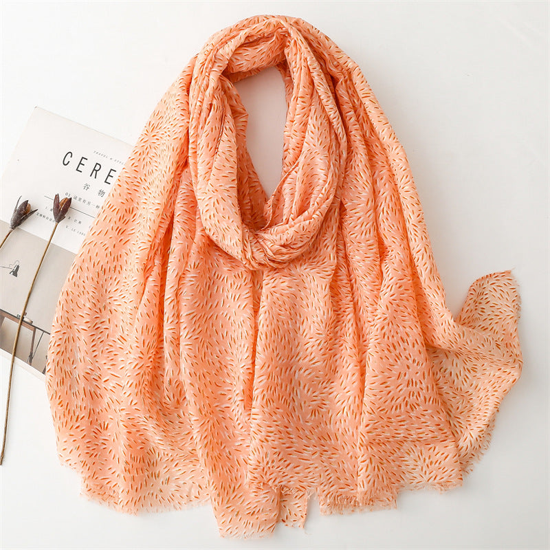 Autumn and winter cotton and linen feel scarf bronzing rice-scented wheat ears burr  scarf warm shawl women