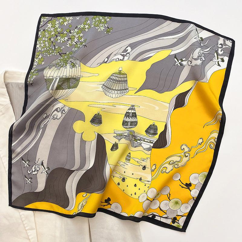 Air Balloon Pattern 100% mulberry Silk Scarf/Silk head scarf/Silk hair scarf/Silk neck scarf/Mother&