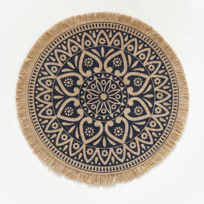 Bohemian Woven Fringe Coaster, Jute Ins-Style Placemat, Cotton Linen Heat-Resistant Table Mat, Home Gift