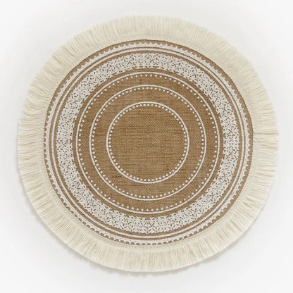 Bohemian Woven Fringe Coaster, Jute Ins-Style Placemat, Cotton Linen Heat-Resistant Table Mat, Home Gift