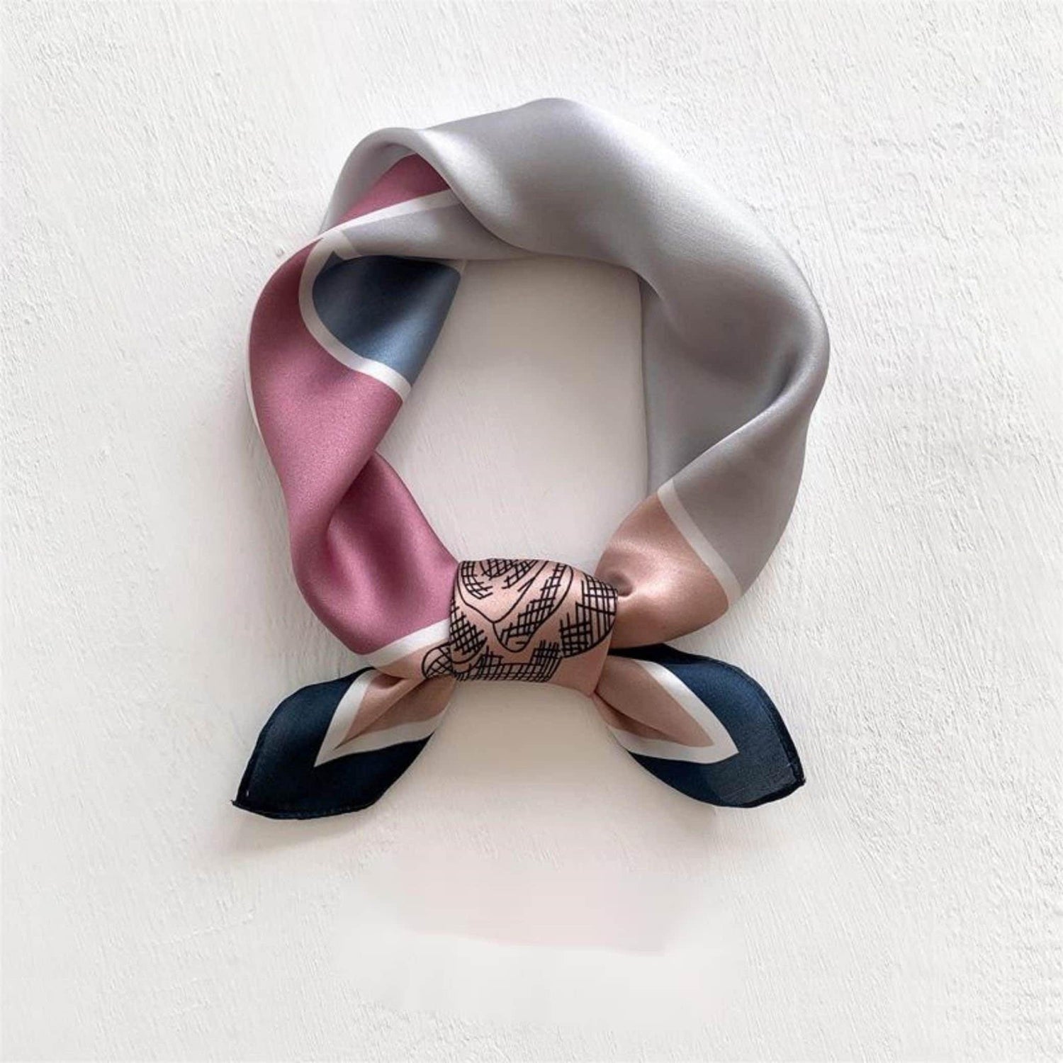 Color contrast 100% mulberry Silk Scarf/Silk head scarf/Silk hair scarf/Silk neck scarf/Mother&