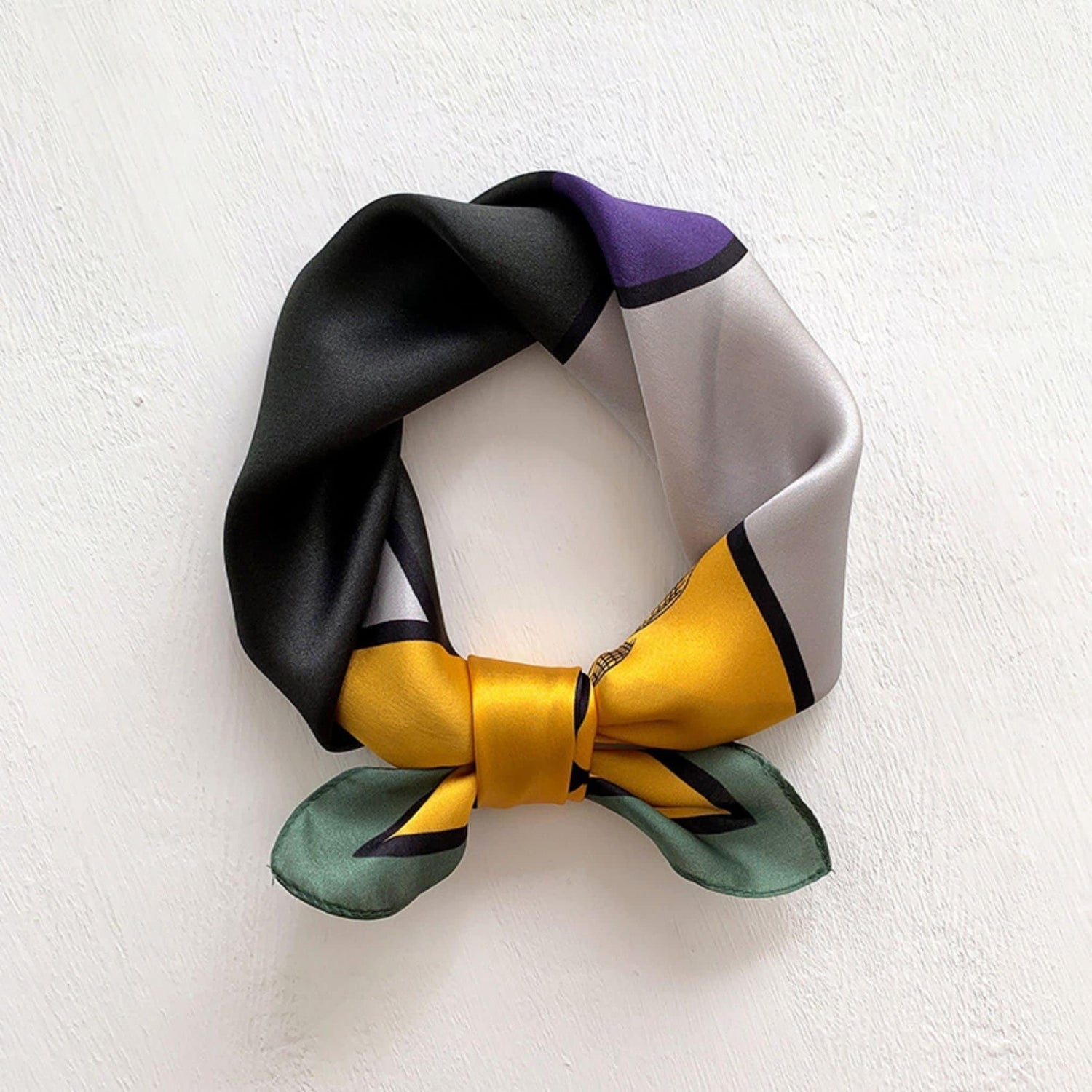 Color contrast 100% mulberry Silk Scarf/Silk head scarf/Silk hair scarf/Silk neck scarf/Mother&