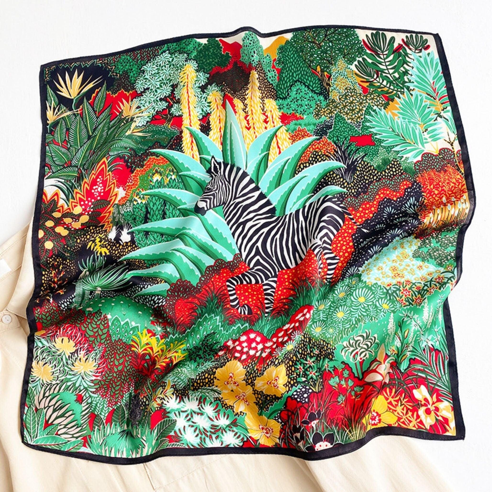 Zebra pattern 100% mulberry Silk Scarf/Silk head scarf/Silk hair scarf/Silk neck scarf/Mother&