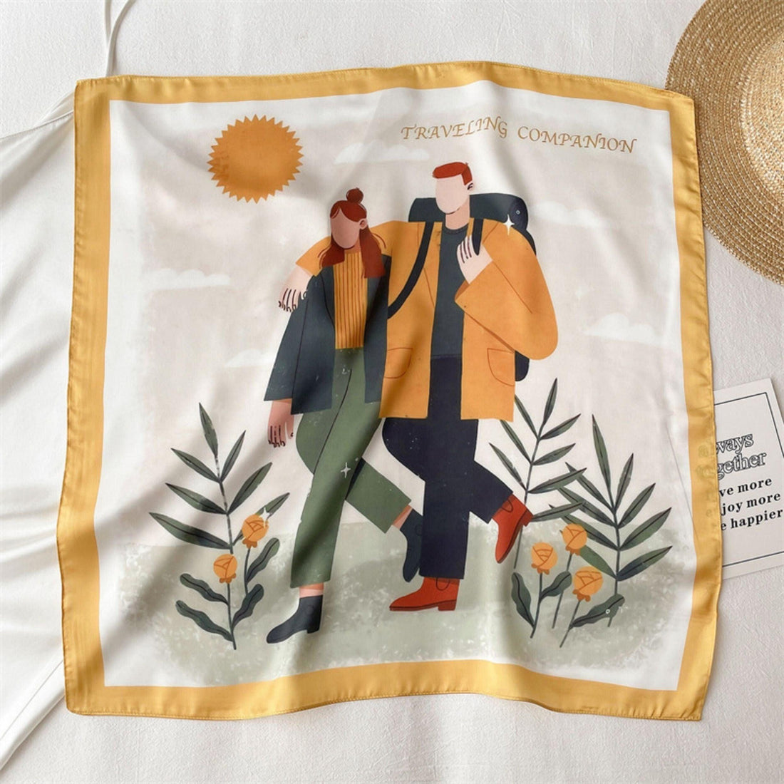 Paarschal/100 % veganer Seidenschal/Seidenkopfschal/55*55 cm/Seidenhaarschal/Seidenhalstuch/Seidenbandana/Taschenaccessoire/Geschenk für Sie/Ins-Stil