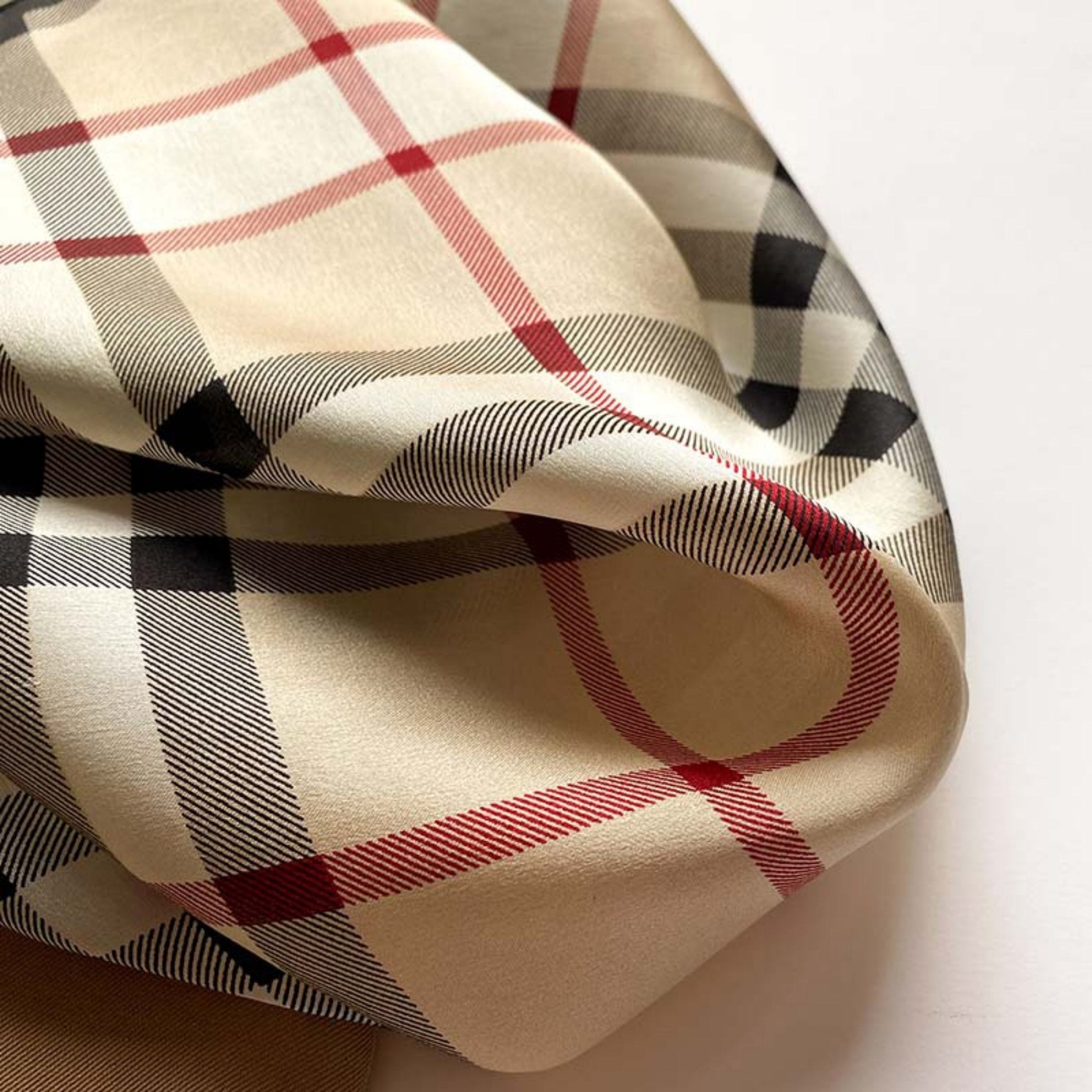 Simple Plaid 100% Mulberry Silk Scarf/Silk head scarf/Silk hair scarf/Silk neck scarf/Mother&