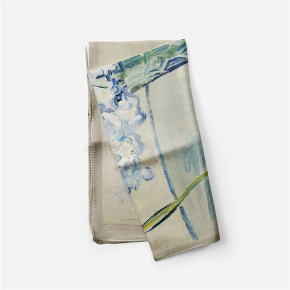 Oil painting scarf/100% Vegan Silk Scarf/Silk head scarf/55*55cm/Silk hair scarf/Silk neck scarf/Silk bandana/Bag Accessory/Gift for her