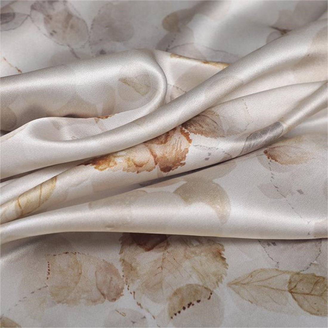 Elegant Apricot Leaf Pattern Silk Fabric - Perfect for Designer Dress Shirts - Ideal for High-End Designs